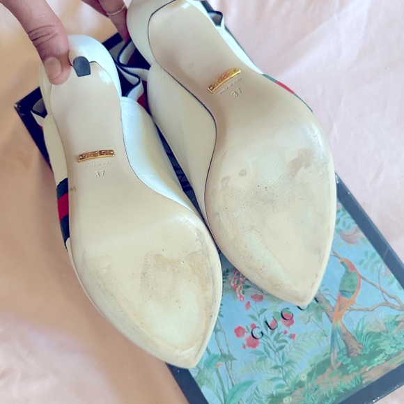 Gucci white slingback leather pumps. Worn once (indoors!) - Picture 8 of 13